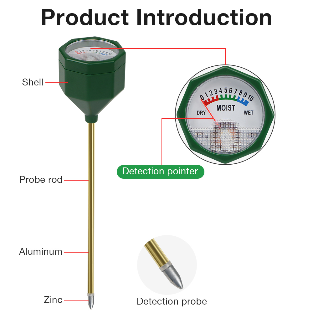 Gardening Tools Required - เครื่องวัดความชื้นในดินแบบพกพาขนาดเล็ก ไฮโกรมิเตอร์ความแม่นยำสูง สำหรับสวน โรงเรือน กระถางต้นไม้ เครื่องมือทดสอบดิน