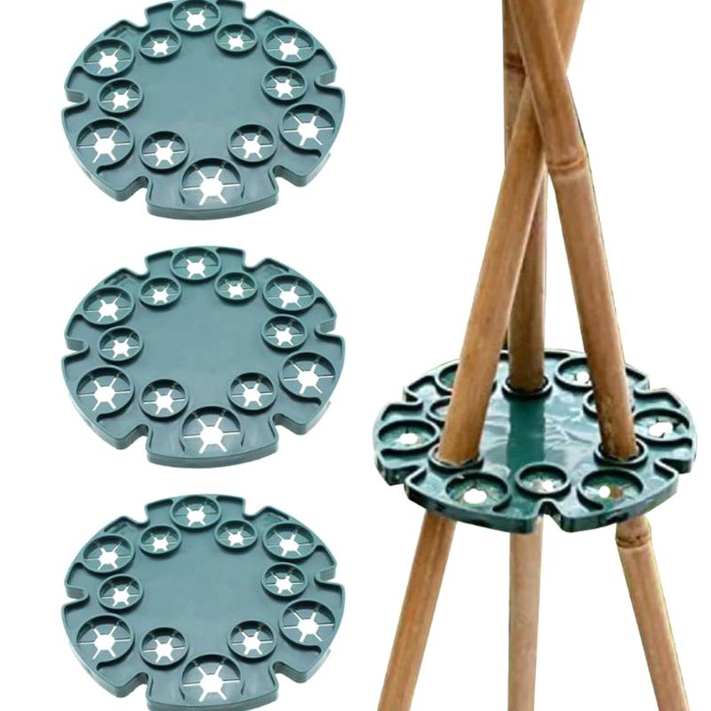 Plant Support Stake - โครงตาข่ายพลาสติกสำหรับพืช ตัวรองรับต้นถั่วหวาน เสาค้ำต้นไม้ ตัวเชื่อมต่อเสาไม้ไผ่ ที่ยึดไม้ไผ่ ขายึดสำหรับระเบียง