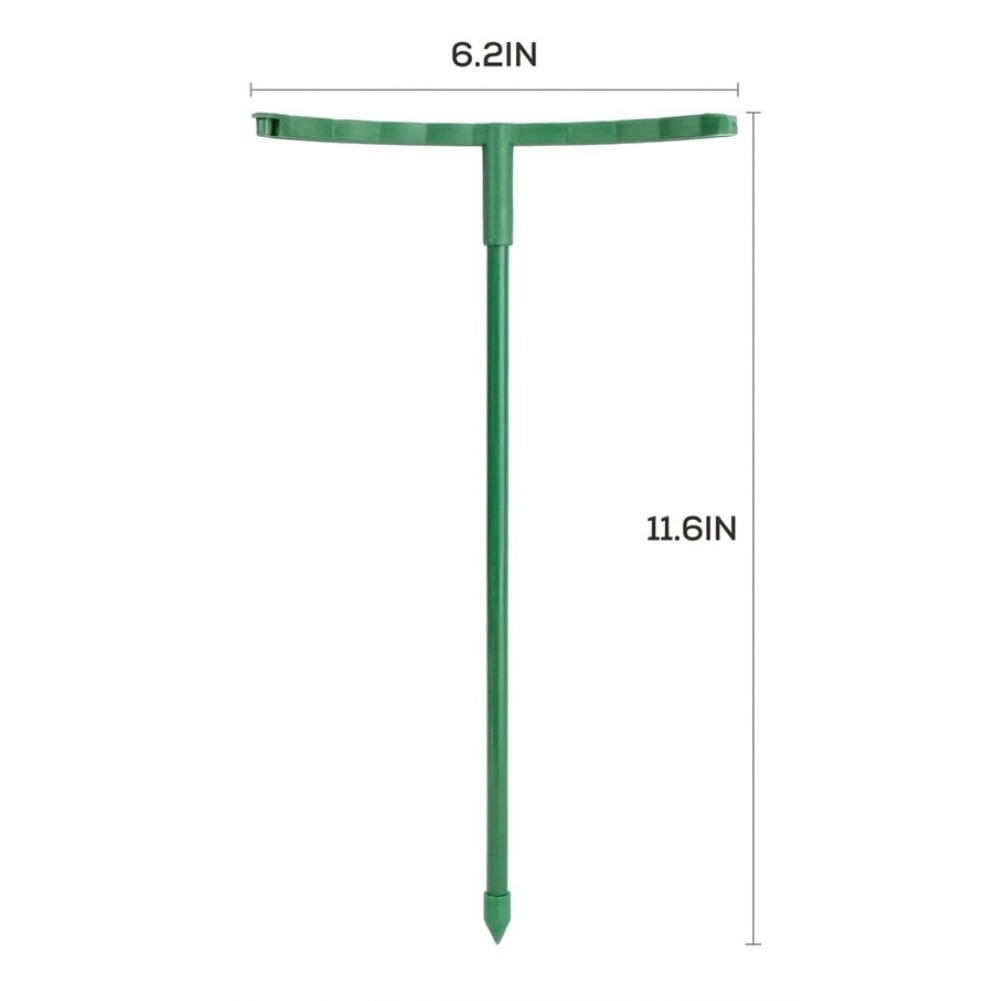 Plant Support Stake - เสาค้ำต้นไม้สีเขียวแบบซ้อนกันได้ 24 ชิ้น สำหรับการจัดสวนทั้งในร่มและกลางแจ้ง ทนทานต่อสภาพอากาศ ผลิตจากพลาสติก