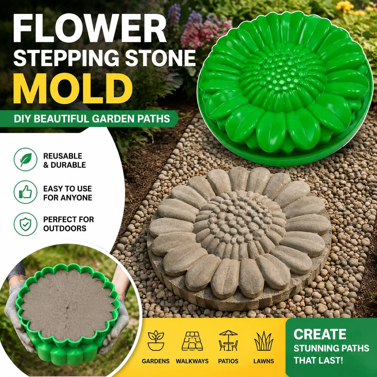 ชุดแม่พิมพ์หินลายดอกทานตะวัน,  - Gardening Tool Diy บทวิจารณ์และราคา