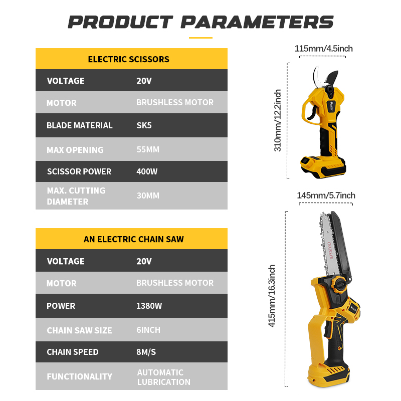 เลื่อยโซ่ไฟฟ้าไร้แปรงถ่าน 6 นิ - Gardening Tool Diy บทวิจารณ์และราคา